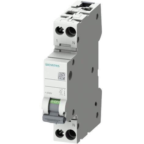 Interruptor magnetotérmico Siemens 6A polos 1P+N 6KA curva C 1 módulo 5SL60067