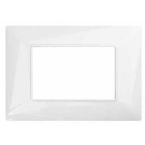 Placa joy 3 módulos compatible con bticino matix am4803bbn blanco - m8003-01