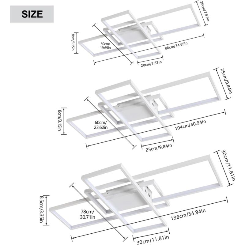 Plafoniera LED Soffitto Dimmerabile - Luce Calda/Fredda, Telecomando E App 80cm - Foto 6