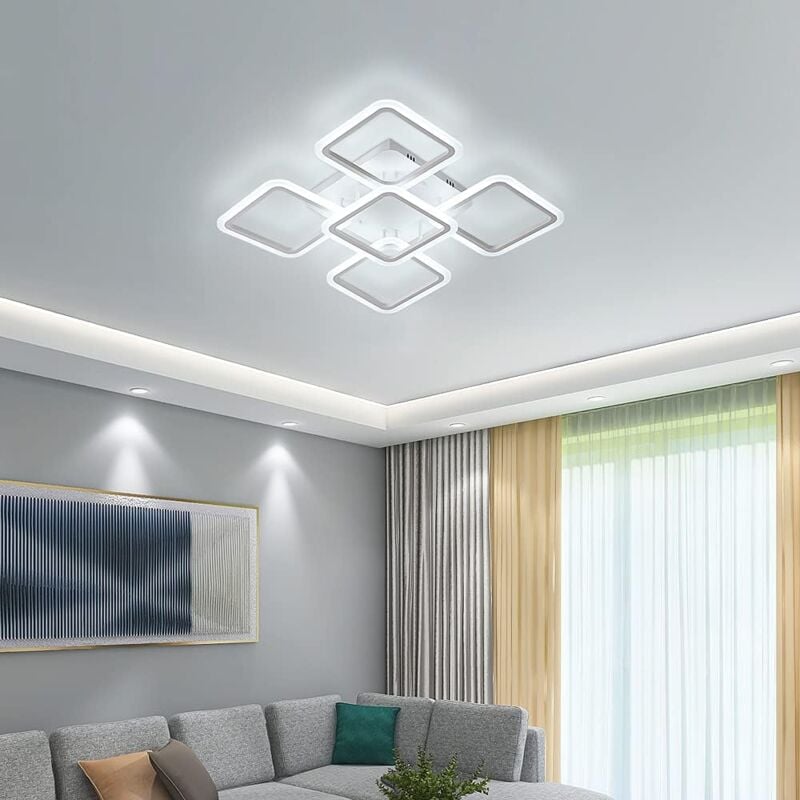 Lampadario a soffitto a LED, plafoniera a LED moderna Ø60 cm, lampada da  soffitto in acrilico da 85 W per soggiorno camera da letto bianco iteddo  6500 K [Classe di efficienza energetica A+++]