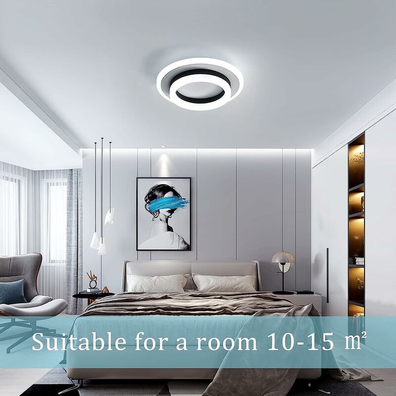 Plafoniera moderna a led, lampada da soffitto 24W, 1920 lumen 6000K,  lampada da soffitto bianca fredda da 20 cm, per camera da letto, soggiorno