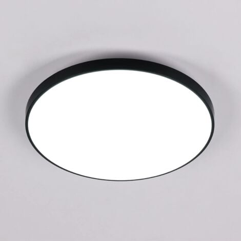 COMELY Plafoniera a LED da 24W,2400LM Impermeabile IP40, Luce a Soffitto LED Moderna Rotonda 6000K per Bagno, Camera da Letto, Cucina, Soggiorno, Balcone (Nero)