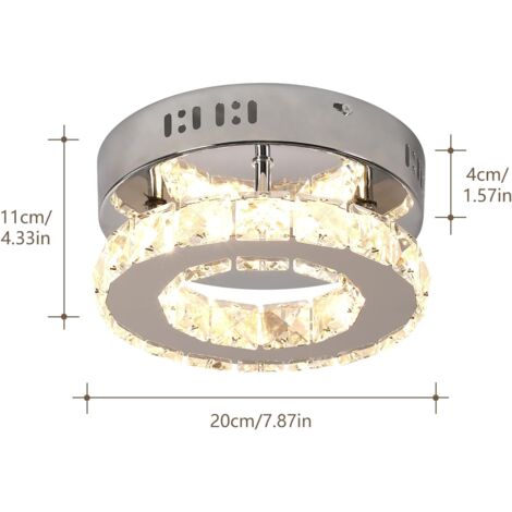 Plafoniera Cristallo a LED, 36W Lampadario Cristallo Moderna, Integrati  Lampada da Soffitto per soggiorno Camera da