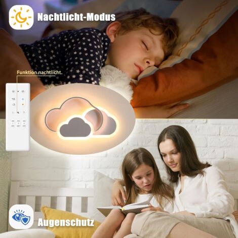 Lampada A Soffitto LED Per Cameretta Con Delfino - 32W, 3200 Lumen, Temperatura Colore Regolabile 3000K-6500K