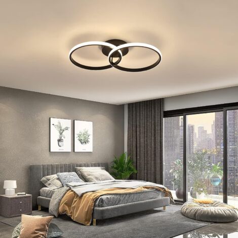 COMELY Plafoniera LED Moderna in Alluminio, Design Circolare, per Camera da Letto, Soggiorno, Ufficio - Nero - 42W - Luce Neutra 4500K
