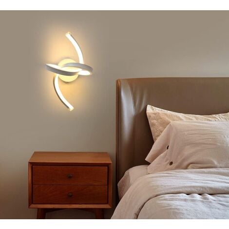 COMELY Applique a LED per interni, lampada da parete a LED moderna a spirale da 18 W, luce bianca calda 3000 K, per camera da letto, soggiorno, scale, corridoio