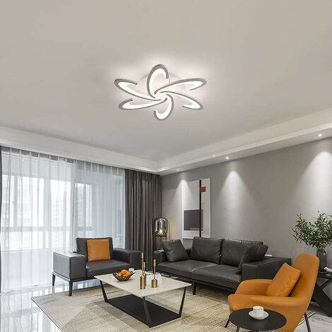 Lampada A Soffitto LED Moderna A Forma Di Fiore, Dimmerabile Con Telecomando, In Metallo E Acrilico, 18 Teste, Per Soggiorno E Camera Da Letto