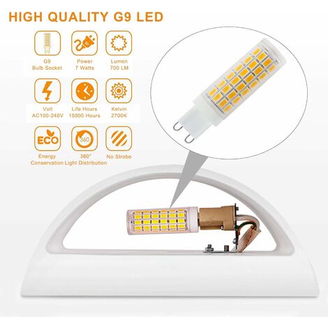 COMELY Applique da parete per interni, lampada da parete a LED bianca 7W Applique da parete moderna in gesso bianco caldo per camera da letto casa corridoio soggiorno (lampadina LED G9 inclusa) [Class