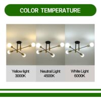 Qcyuui 8 luci semi plafoniera, moderno lampadario Sputnik illuminazione a sospensione in metallo, lampada da soffitto industriale vintage per cucina sala da pranzo soggiorno camera da letto