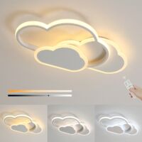 COMELY Lampada da soffitto a LED Creative Cloud 32W 42cm ideale per camera da letto, cameretta dei bambini - Bianco (con telecomando, dimmerabile 3000-6500K)