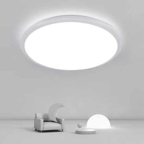 COMELY Plafón LED de 24W,2400LM Impermeable IP40, Luz de Techo LED Moderna Redonda 6000K para Baño, Dormitorio, Cocina, Sala de Estar, Balcón (Blanco)