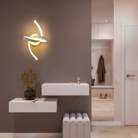COMELY Lámpara de pared LED moderna, 16 W, 220 V, lámpara de pared interior con personalidad simple, 3500 K, iluminación blanca cálida, aplique de pared para dormitorio, sala de estar, pasillo (sin at