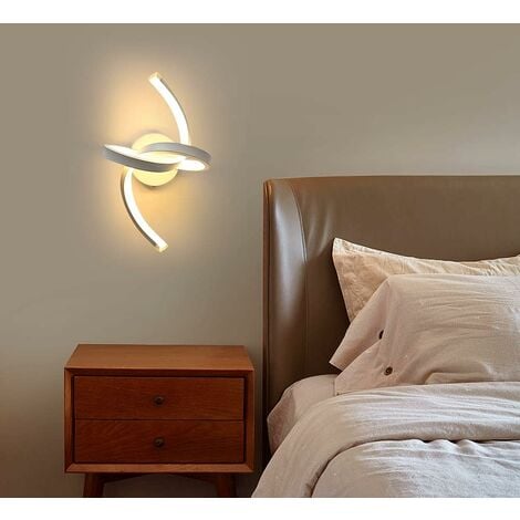 COMELY Lámpara de pared LED moderna, 16 W, 220 V, lámpara de pared interior con personalidad simple, 3500 K, iluminación blanca cálida, aplique de pared para dormitorio, sala de estar, pasillo (sin at