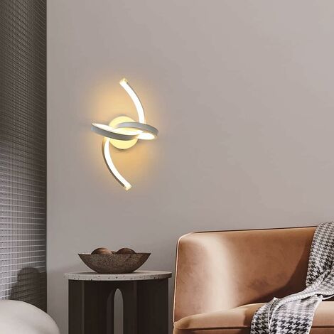 COMELY Lámpara de pared LED moderna, 16 W, 220 V, lámpara de pared interior con personalidad simple, 3500 K, iluminación blanca cálida, aplique de pared para dormitorio, sala de estar, pasillo (sin at