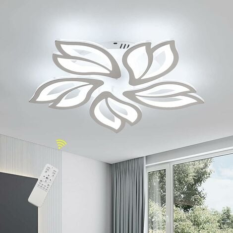 COMELY Lámpara de techo LED regulable, 60 W, 4500 lm, forma de pétalo creativa, lámpara de techo moderna con control remoto, diseño de acrílico de metal, lámpara de techo para sala de estar, dormitori