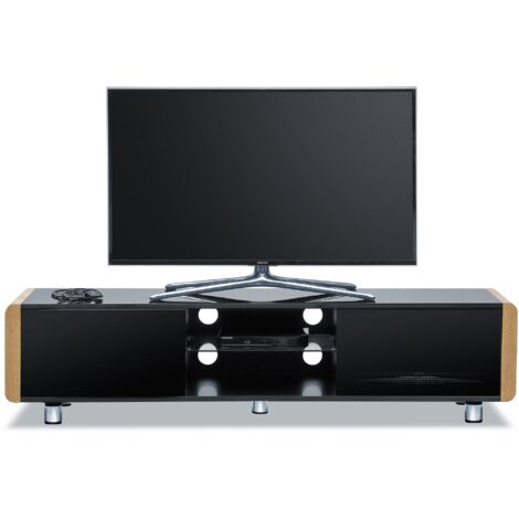 Homeology CAPRI Gloss Black with Oak Sides Beam-Thru Remote Friendly 32 ...