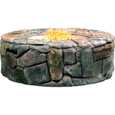 Homeology Fireology KALUYA Bronze Lavish Garden & Patio Gas Fire Pit with Eco-Stone Finish - Fully Assembled