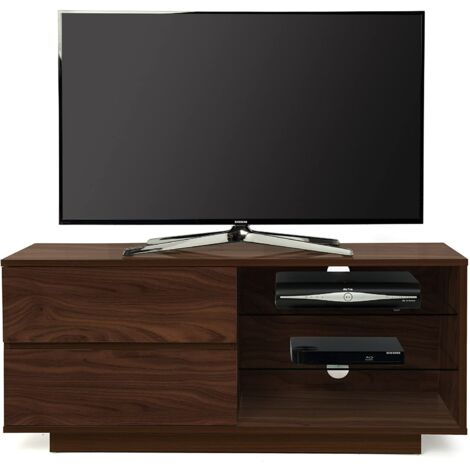 Centurion Supports Gallus Premium High Gloss Walnut with 2-Walnut Drawers & 3-Shelf 32"-55" LED/ OLED / LCD TV Cabinet - FULLY ASSEMBLED