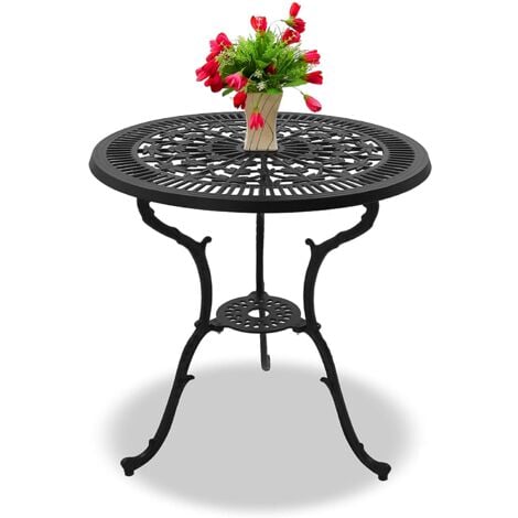 Homeology TABREEZ Garden & Patio Black Cast Aluminium Bistro Table