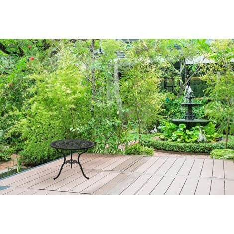 Homeology TABREEZ Garden & Patio Black Cast Aluminium Bistro Table