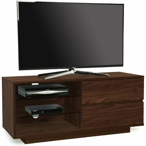 Homeology Gallus Premium Walnut with 2-Walnut Drawers & 3-Shelves 32"-55" LED/OLED/LCD TV Cabinet