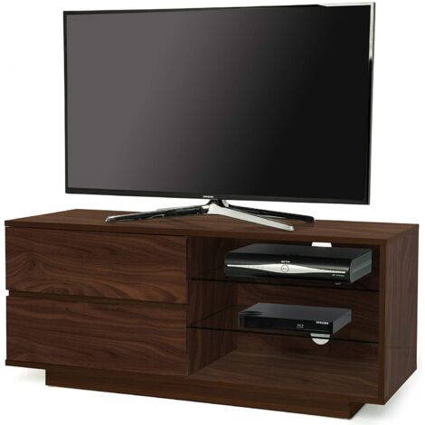 Homeology Gallus Premium Walnut with 2-Walnut Drawers & 3-Shelves 32"-55" LED/OLED/LCD TV Cabinet