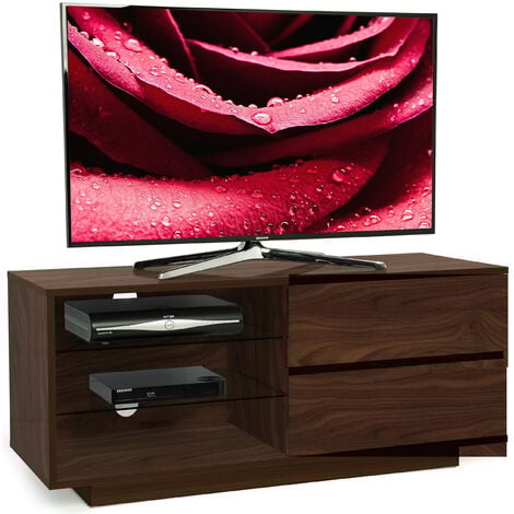 Centurion Supports Gallus Premium Walnut with 2-Walnut Drawers & 3-Shelves 32"-55" LED/ OLED / LCD TV Cabinet