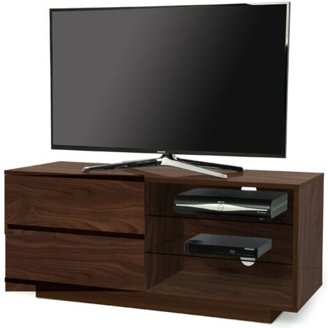 Centurion Supports Gallus Premium Walnut with 2-Walnut Drawers & 3-Shelves 32"-55" LED/ OLED / LCD TV Cabinet