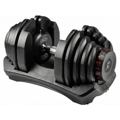 Strongology Home Fitness Single Adjustable Smart Dumbbell from 5kg to 40kg Training Weights in Black
