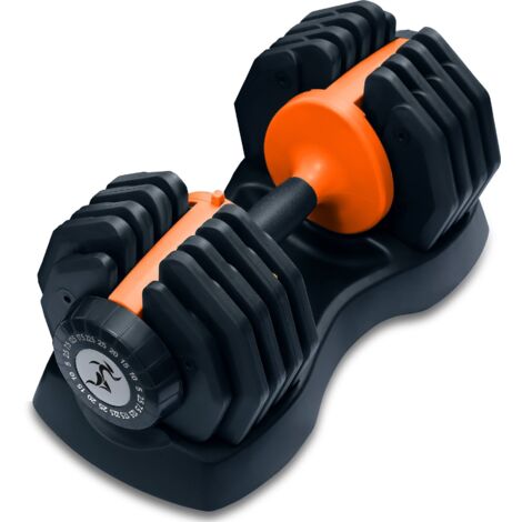 Strongology Urban25 Home Fitness Black and Orange Adjustable Smart Dumbbell from 2.5kg upto 25kg Training Weights
