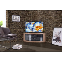 Centurion Supports PANGEA Oak Beam-Thru Curved Tru-Corner 32"-50" TV Cabinet