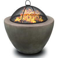Centurion Supports Fireology DIABLO Dark Grey Contemporary Garden and Patio Heater Fire Pit Brazier and Barbecue - Fully Assembled