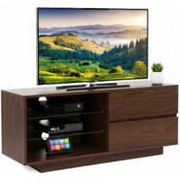 Centurion Supports Gallus Premium Walnut with 2-Walnut Drawers & 3-Shelves 32"-55" LED/ OLED / LCD TV Cabinet