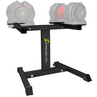 Strongology Durable Steel Adjustable Dumbbell Floor Stand, Space Saver Adjustable Weights Rack