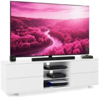 Centurion Supports Avitus Premium High Gloss White with 4-White Drawers & 3-Shelf 32"-65" LED/ OLED / LCD TV Cabinet