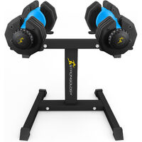 Strongology Urban25 Blue Adjustable Dumbbell Pair with Free Durable Steel Adjustable Urban25 Dumbbell Floor Stand