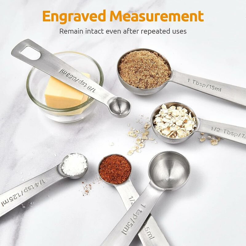 9PCS Set Stainless Steel Measuring Spoon Spray Paint Measuring Cup  Measuring Spoon Black Non-Stick Paint Scale Measuring Cup