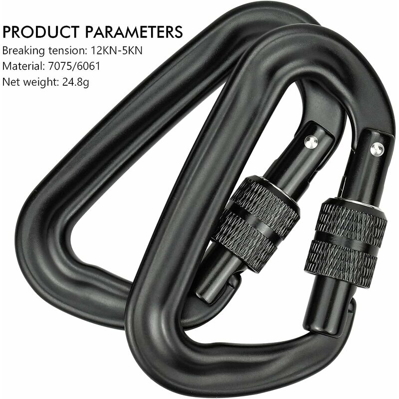 Carabiner Accessory Clip, Small, 48mm, Black