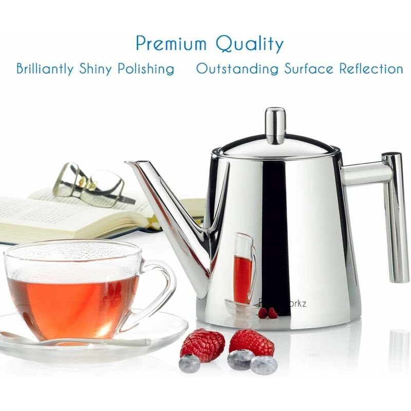 Teapot With Infuser Loose Tea Leaf 2 Liter Stainless Steel Tea Pot Coffee  Water Small Kettle Filter Set Warmer Teakettle For Stovetop Induction Stove