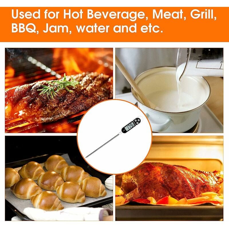 Lcd kitchen thermometer wine meat probe