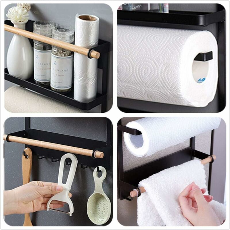 Stainless Steel Paper Towel Holder, 26cm Wall Mount, Under Cabinet,  Self-Adhesive Storage Rack for Napkin, Kitchen Accessories