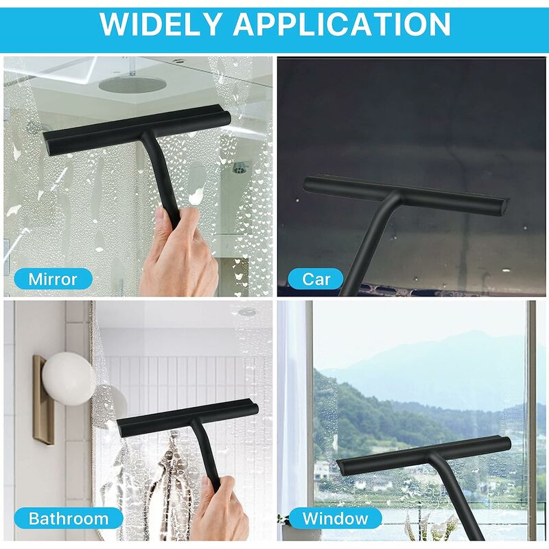 Vaguelly Glass Cleaner 2pcs Stainless Steel car Window Cleaner Tool car  Windshield Cleaner Mirror Squeegee Windshield Squeegee Long Handle Window  Wiper Mist Side Mirror Glass Cleaner