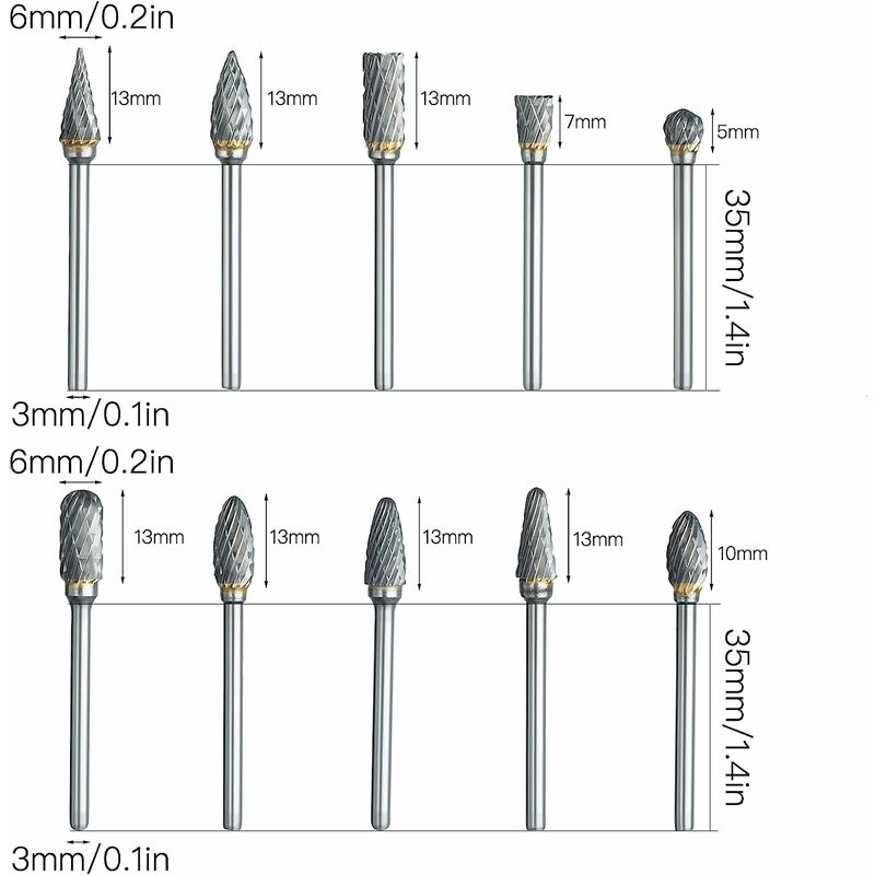 Carving Bits Wood Engraving Router Bit for Dremel with 1/8(3mm) Shank,  20Pcs HSS Different Burr Set to Meet Your Different Needs, Durable Rotary  Tools Accessories for DIY Woodworking, Carving : : DIY