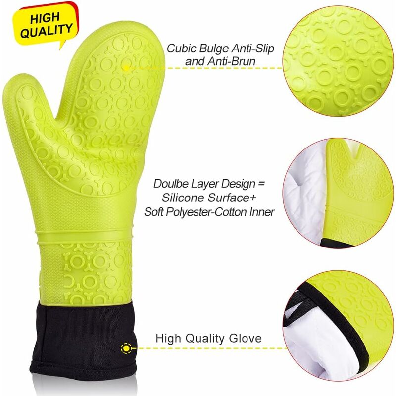 1/2pcs, Cotton Oven Mitts, Colorful Printed Heat Resistant Mitts, Microwave  Oven Double Layer Baking Oven Insulation Gloves, Non-Slip Grip Surfaces An