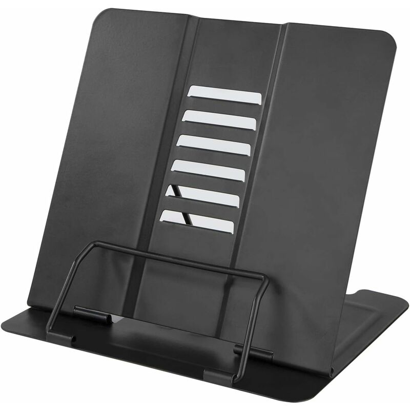 Metal Book Stand Cookbook Holder, Cookery Recipe Holder Folding Book Stand  20*15*18 cm, Portable Textbook Holders for Textbook Children Student Home  Office (Black)