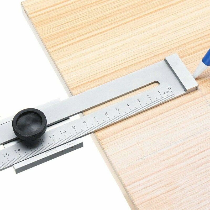 Stainless Steel Scribing Ruler, T Type, Marking Ruler, Precision Ruler  Carpenter Measuring Tool For Locating And Marking Carpentry Mortices(300mm)