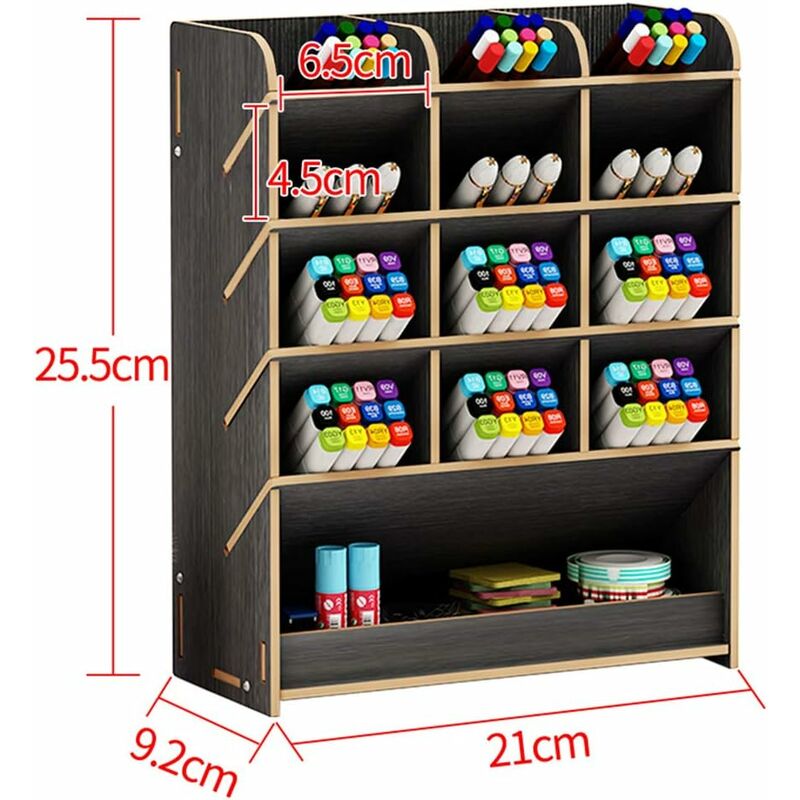 Desktop Retro Wood 6-Drawer Storage Organizer