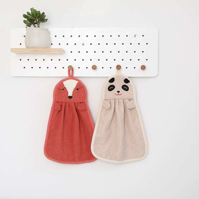 Bowknot Coral Velvet Hand Towel Kitchen Bathroom Soft Cloth Hanging Loops  Quick Dry Absorbent Dish cloths for Home Terry Towels