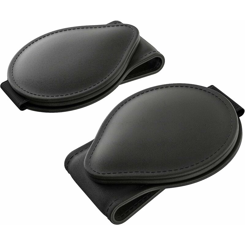 2x Magnetic Leather Sunglass Holder for Car SUV Sun Visor Glasses Eyeglass  Clips