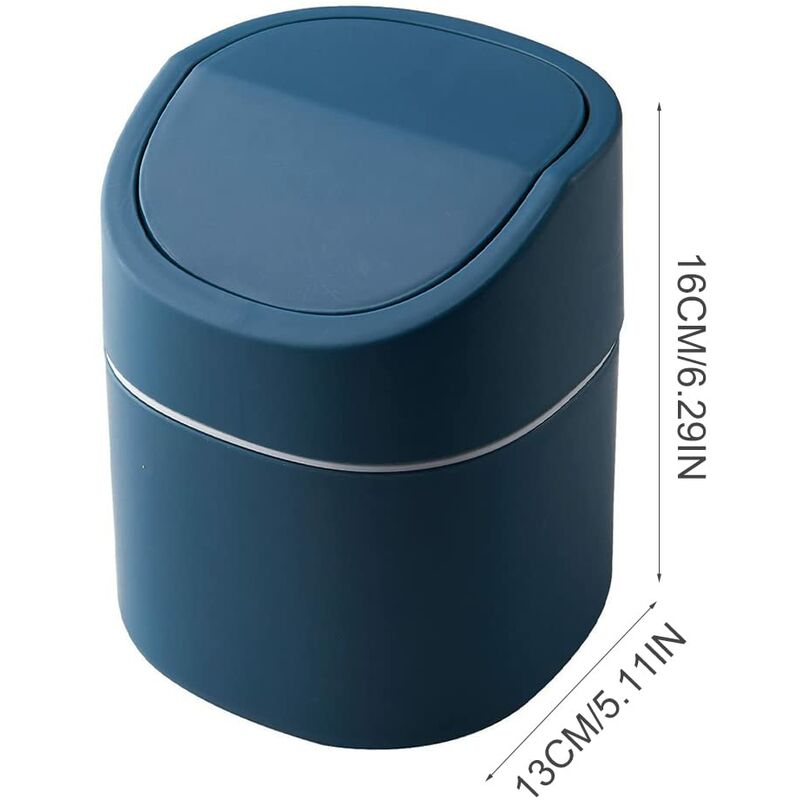 Mini Desktop Trash Can-creative Plastic Desktop Trash Can Table Bin With  Button Lid-small Home Office Trash Can For Office,bathroom,bedroom Kitchen  Ta